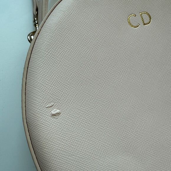 TDE The Daily Edited Round Circle Top Handle Crossbody Bag, Light Pink Saffiano - Picture 3 of 8